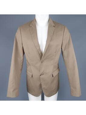 CALVIN KLEIN COLLECTION 38 Taupe Cotton Blend Notch Lapel Sport Coat Jacket